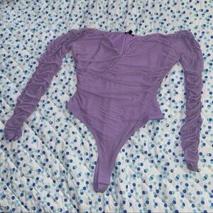Fashion Nova Hot Mesh Lavender Purple Bodysuit